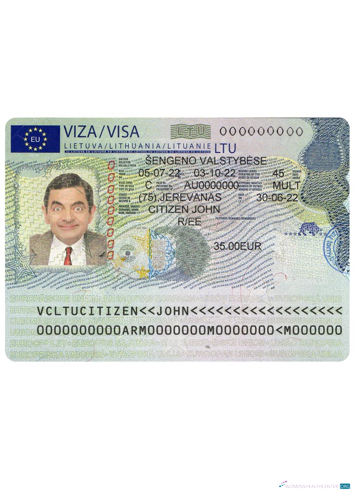 Download LITHUANIA SCHENGEN VISA FROM LITHUANIAN EMBASSY (2022) Photoshop template